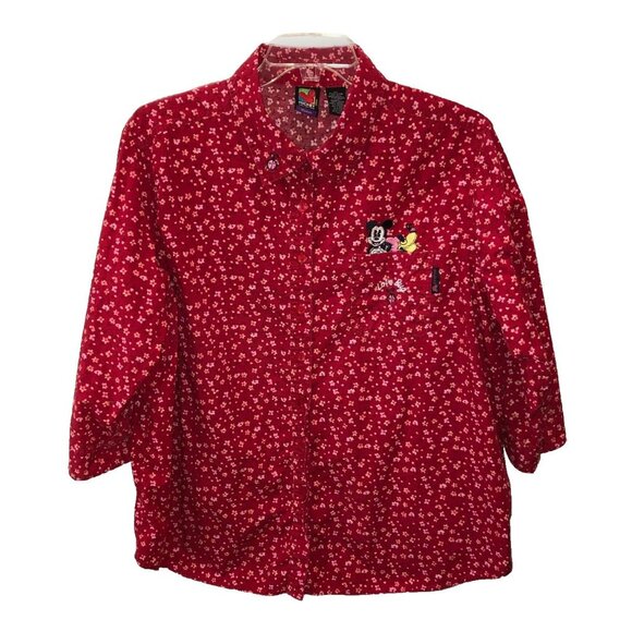 Disney Mickey Unlimited Woman Size 22W 24W Button Front Mickey Top Shirt 22 24 - Picture 1 of 8